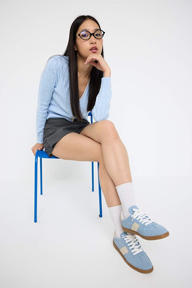 Teen Mavi Retro Bağcıklı Süet Kadın Spor AyakkabıTAKAW26SN00011 - 1