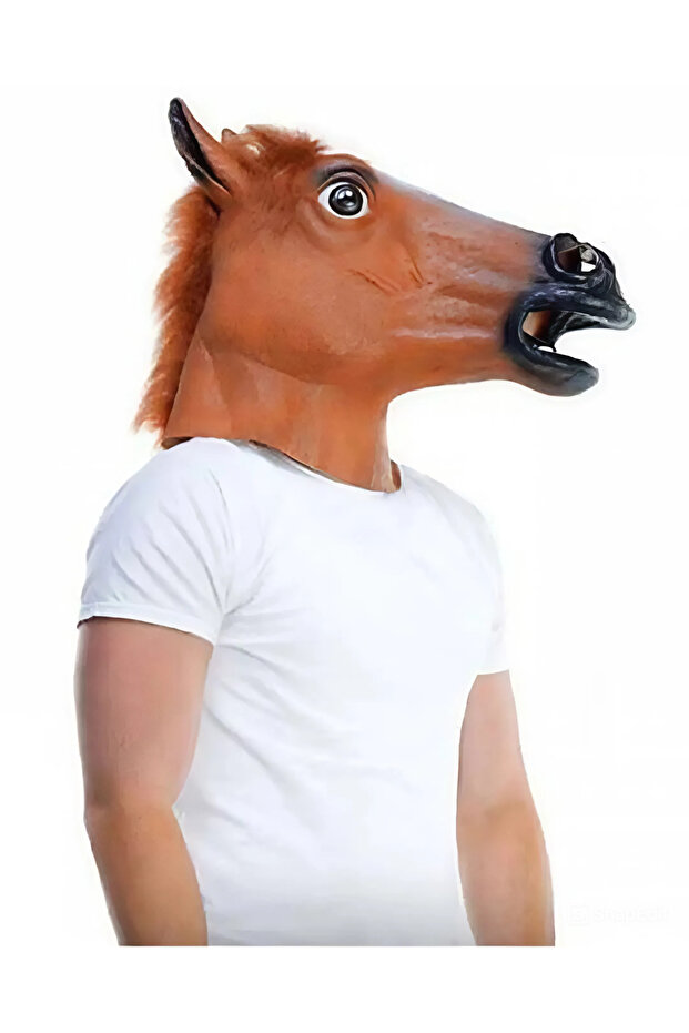 Reilaparty Gerçekçi At Kafası Maskesi Başlığı At Kafası - 1
