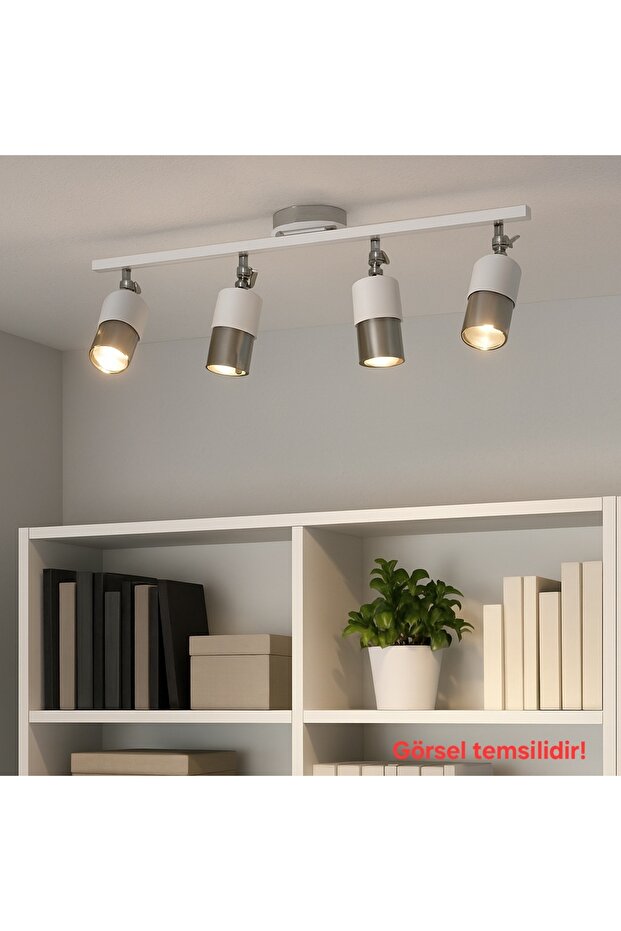 Lotus 4-Piece Decorative Chrome Plated & White Movable Wall Sconce (Daylight Led Bulbs Included)