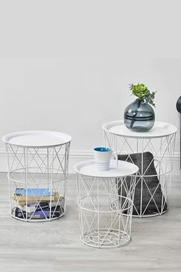 طقم طاولات قهوة جانبية متعددة الاستخدامات - 2