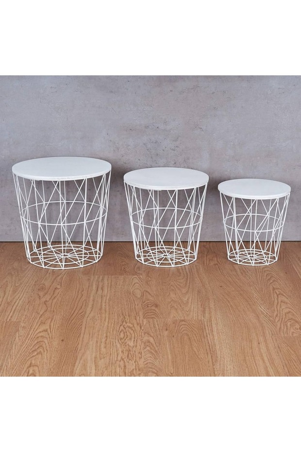 طقم طاولات قهوة جانبية متعددة الاستخدامات - 7