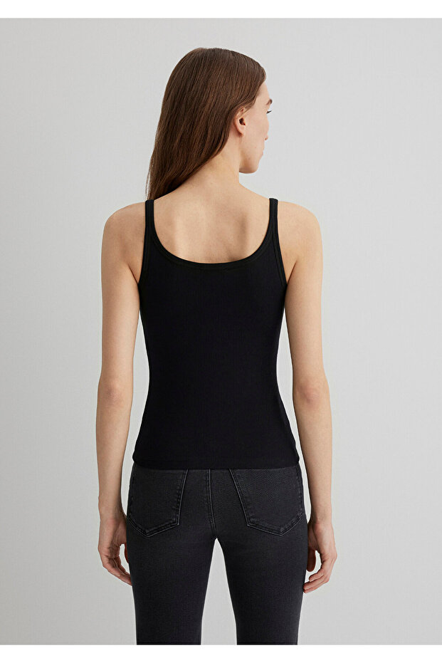 Black Basic Undershirt Fitted / Fitted Cut 1613079-900 - 5