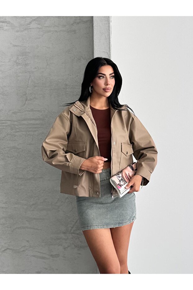 Spx Bej Deri Ceket - 1