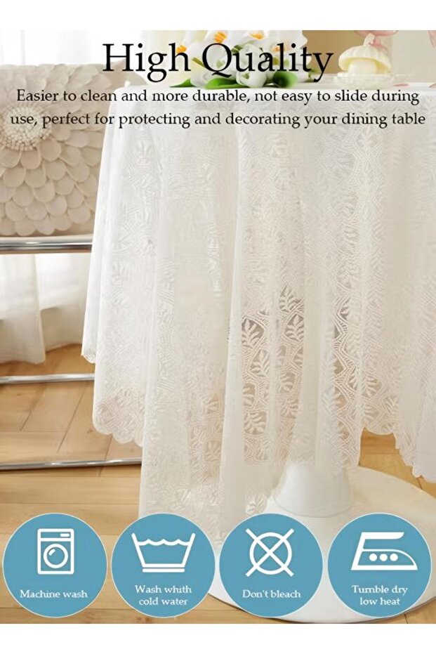 White Round Tablecloths Polyester Table Cloth Bulk Washable Polyester Fabric Tablecloths Table - 6