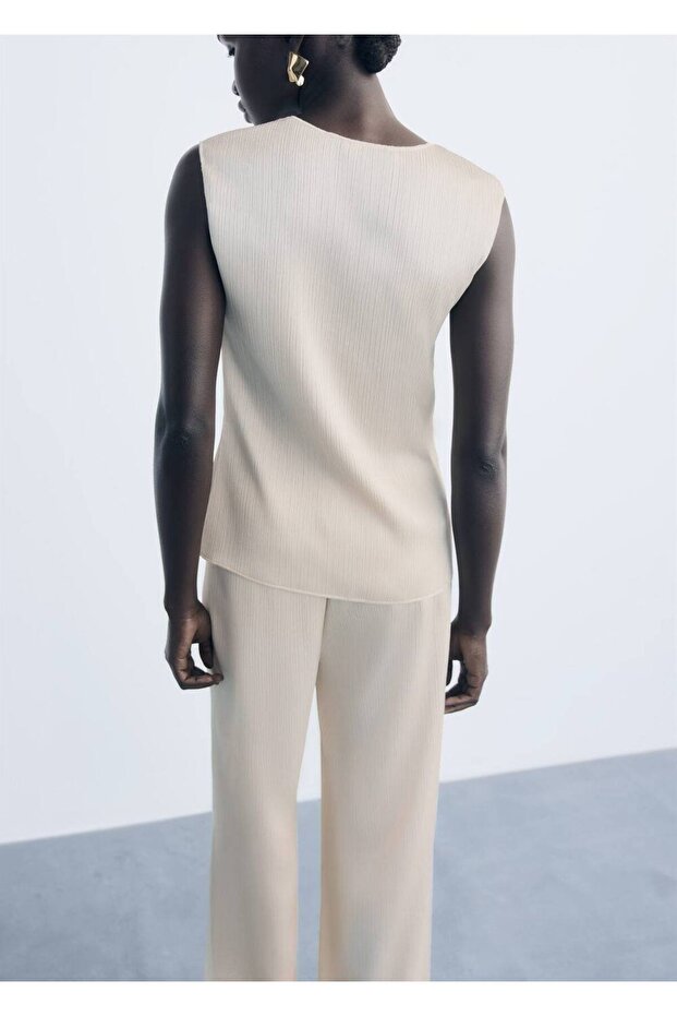 Pileli triko üst - 4