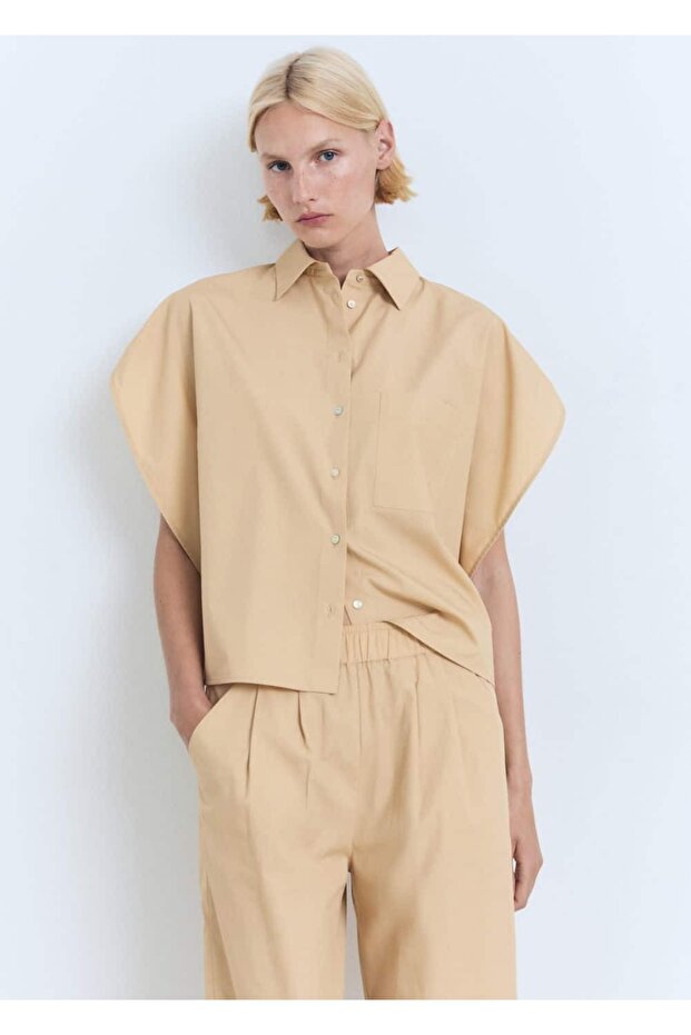 Kısa kollu oversize gömlek - 1