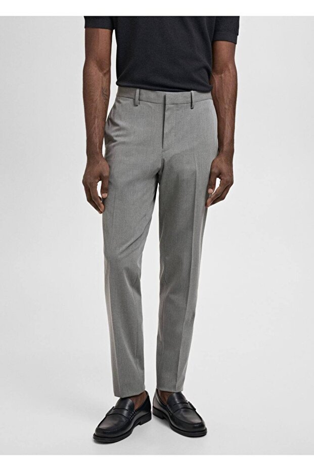 Süper slim fit streç kumaştan kumaş pantolon - 1