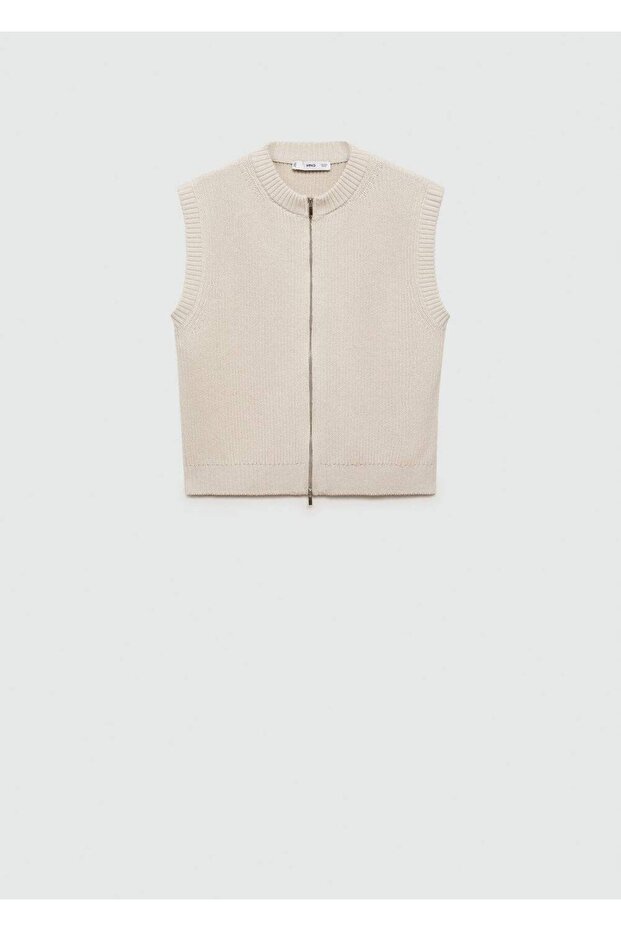 Triko fermuarlı yelek - 3