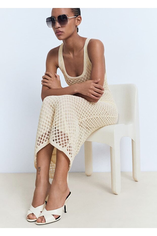 Tığ işlemeli uzun elbise - 5