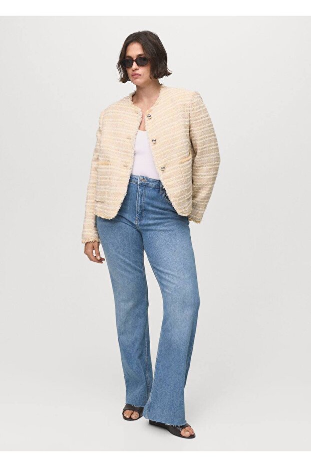 Düğmeleri taşlı tüvit ceket - 8