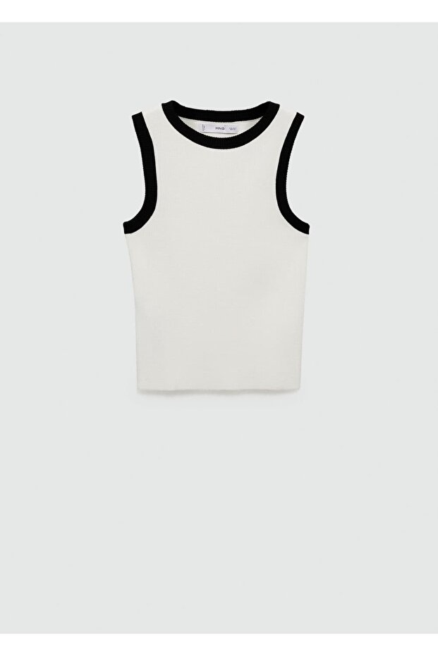 Kontrast şeritli triko bluz - 3