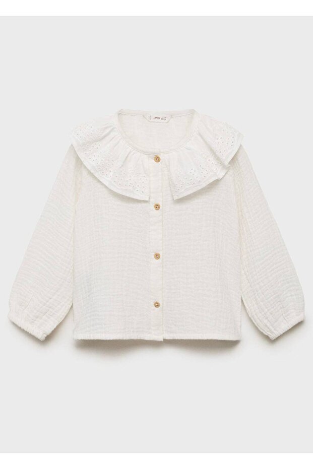 İşlemeli bambula bluz - 2