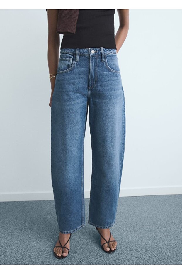 High-Waisted Barrel Jeans