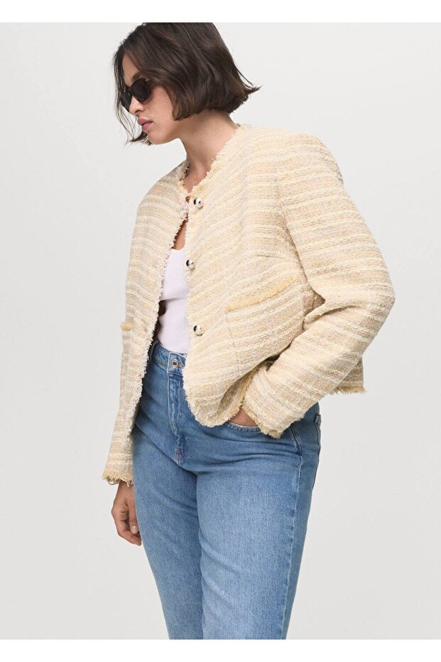 Düğmeleri taşlı tüvit ceket - 6