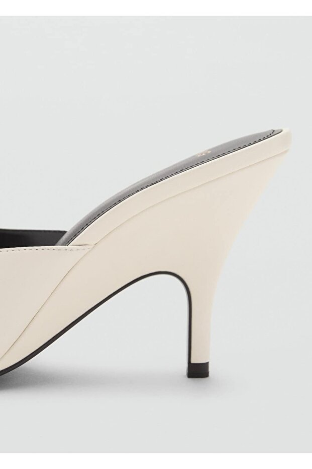 Çapraz bantlı deri topuklu sandalet - 5