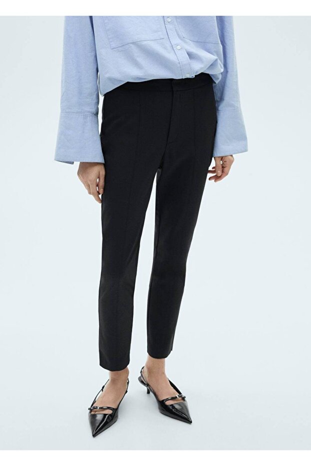 Cropped skinny pantolon - 1