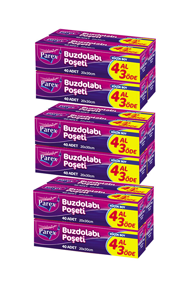 Buzdolabı Poşeti Küçük Boy 4 Al 3 Öde (4*40) 20 x 30 cm Üçlü Set - 1
