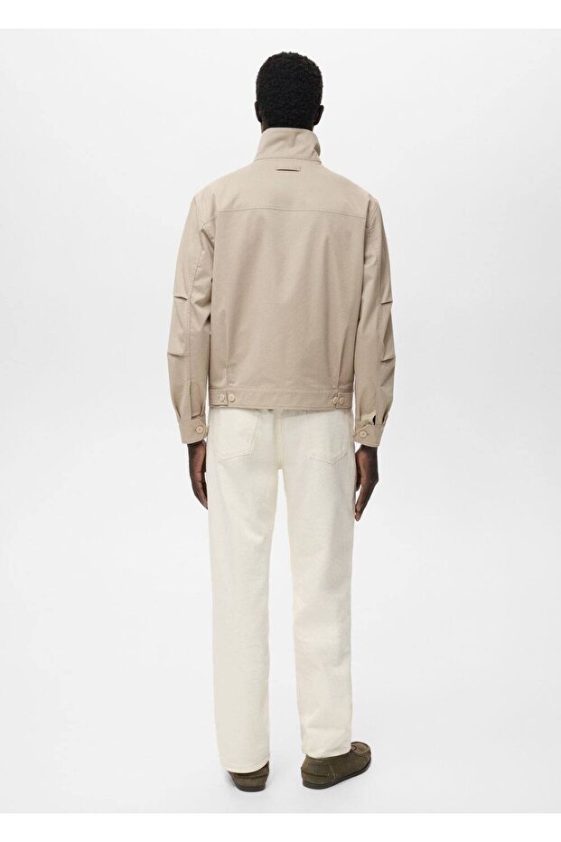 Fermuarlı pamuklu ceket - 4