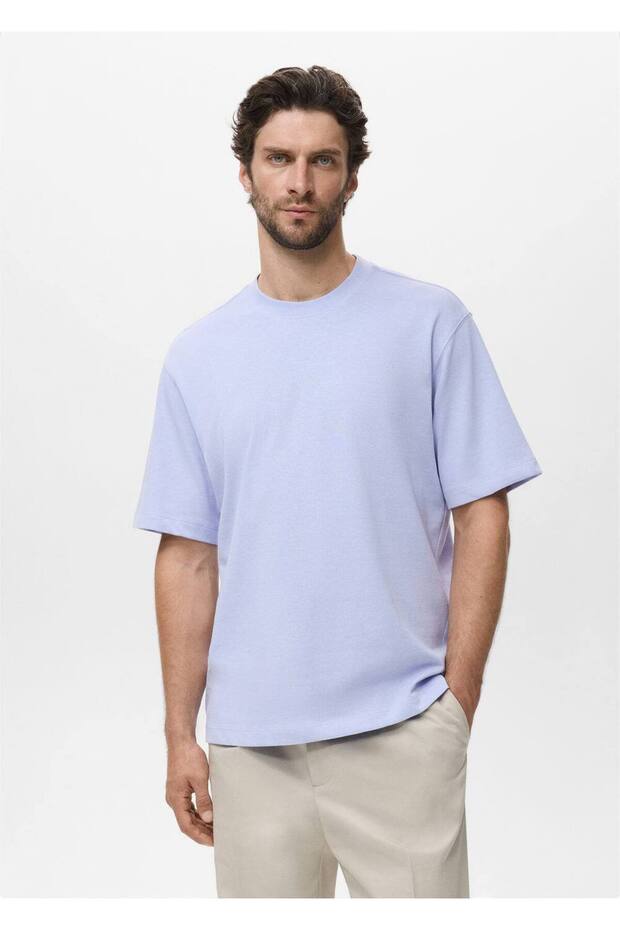 %100 pamuklu rahat kesim tişört - 1