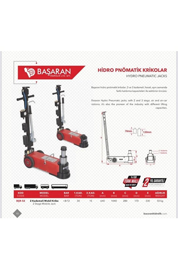 30 Ton 2 Kademeli Havalı Kriko - 2