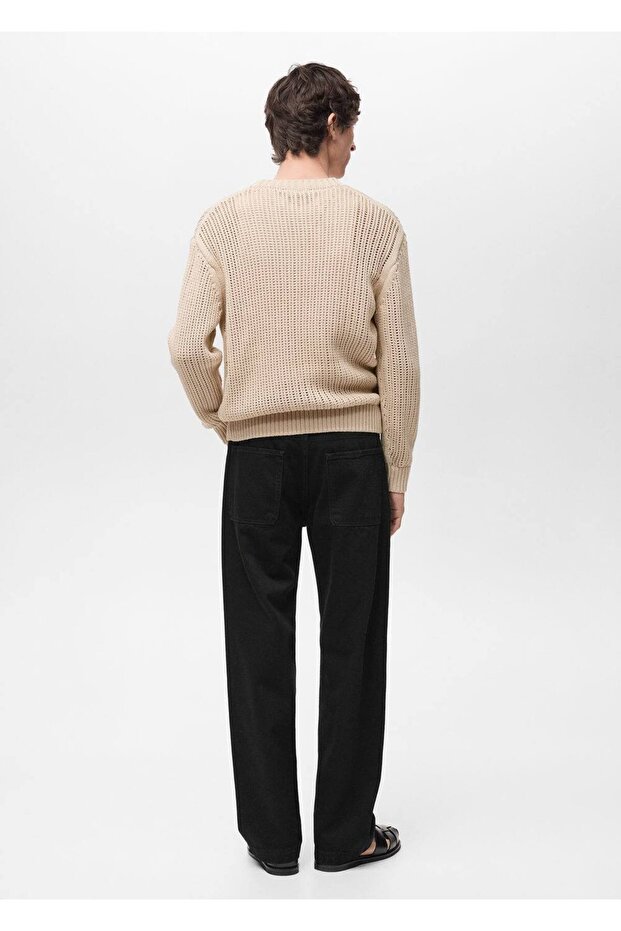 Pullover aus 100 % Baumwolle mit durchbrochenem Strickmuster - 4