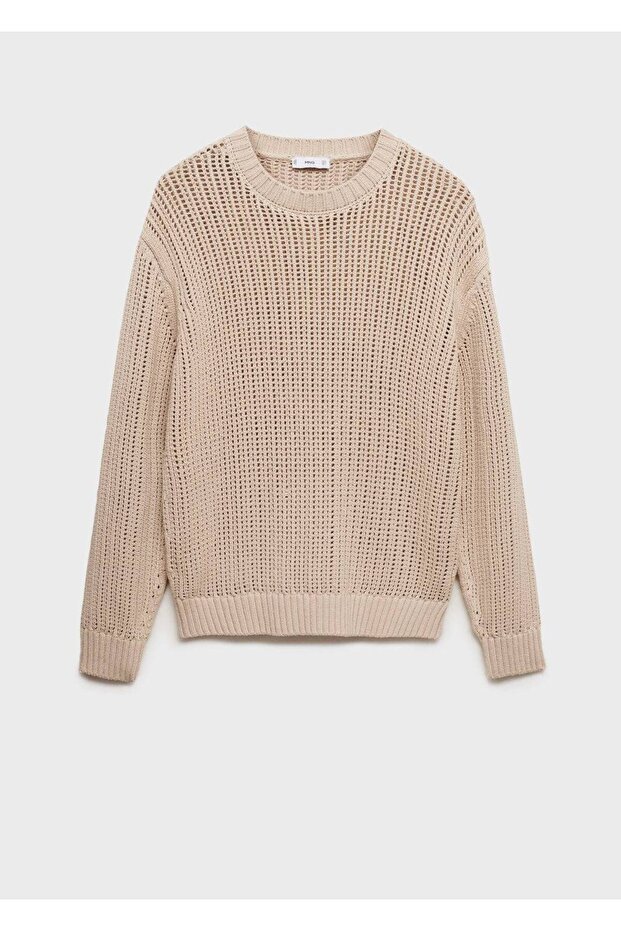 Pullover aus 100 % Baumwolle mit durchbrochenem Strickmuster - 3