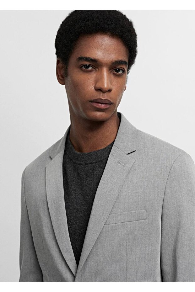 Streç kumaştan süper dar kesim blazer ceket - 7