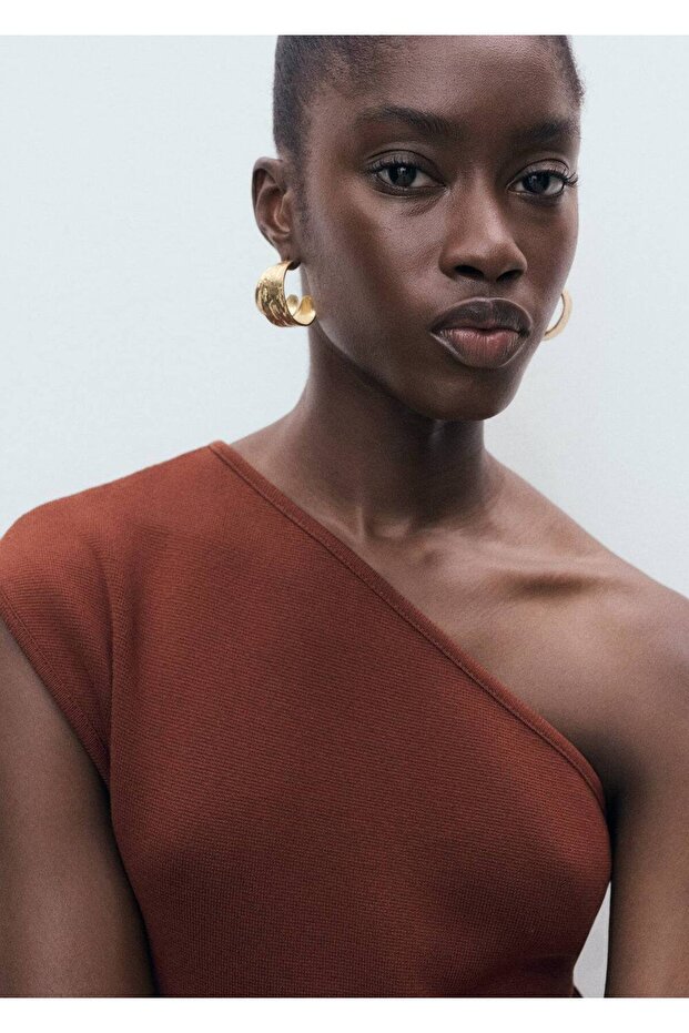 Asimetrik triko elbise - 5