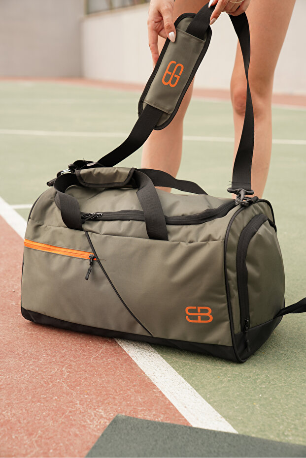 Solo Bag Ayakkabı Gözlü Termoslu Haki Orta Boy Unisex Spor Fitness Ve Seyahat Çantası