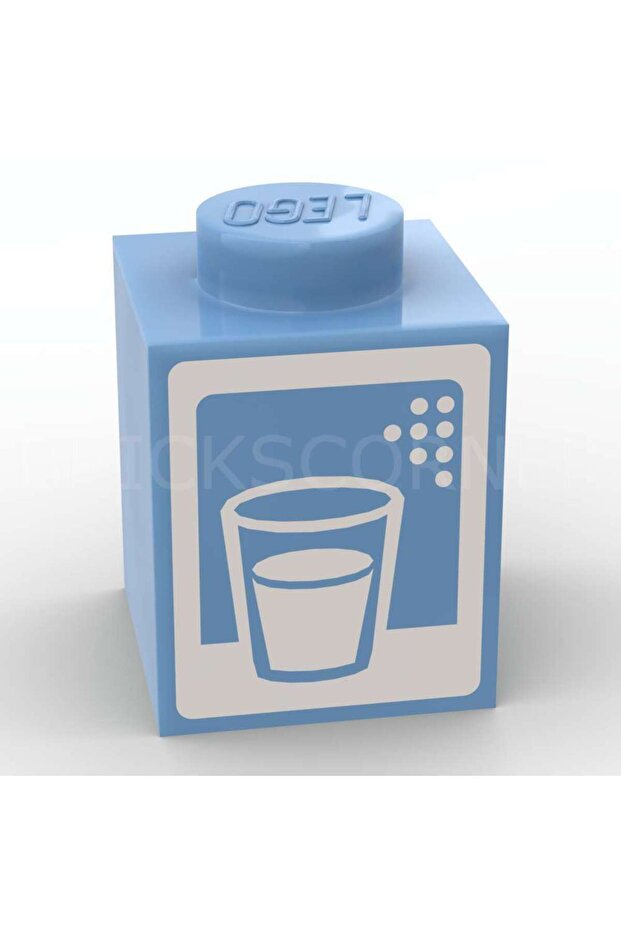 Original Accessory Moc Creator Minifigure Brick 1 X 1 Blue Milk Drink Carton Milk