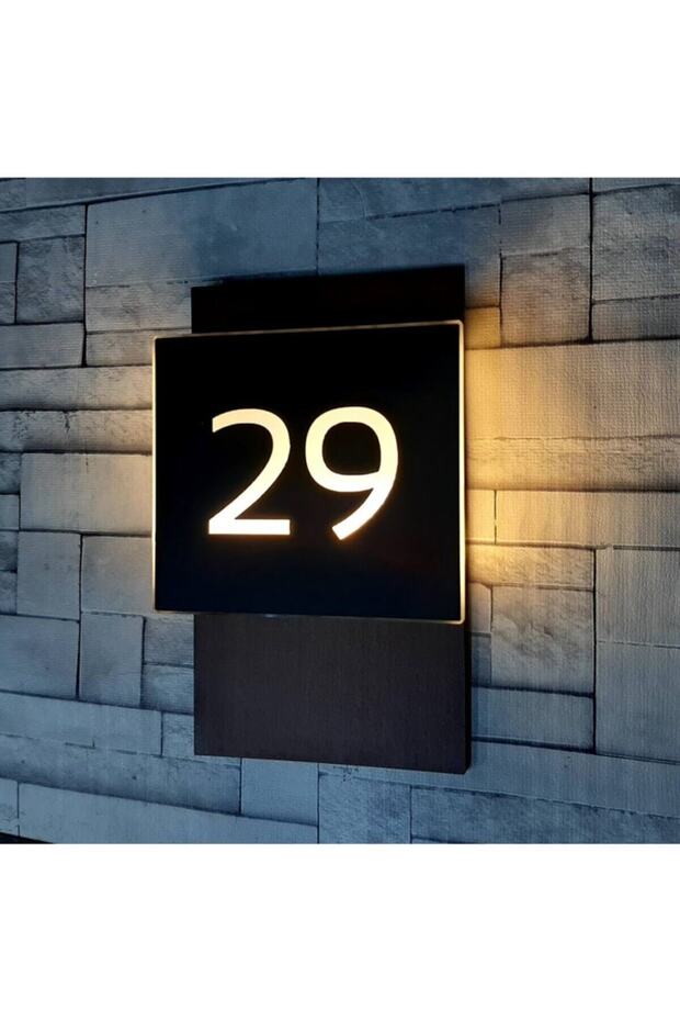 Ledli Ahşap Kapı Numarası - 2