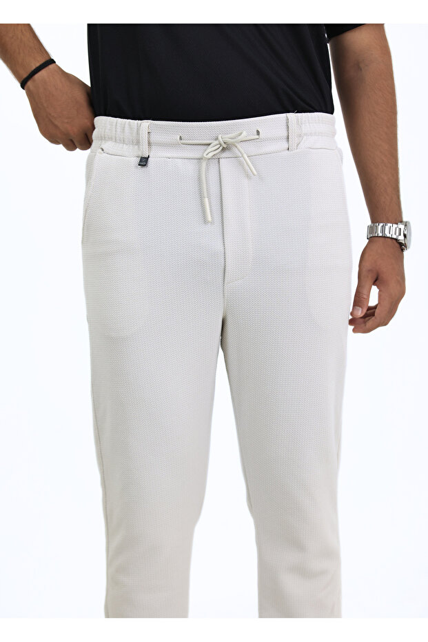 Gofre Erkek Rahat Likralı Desenli Jogger Pantolon - 4
