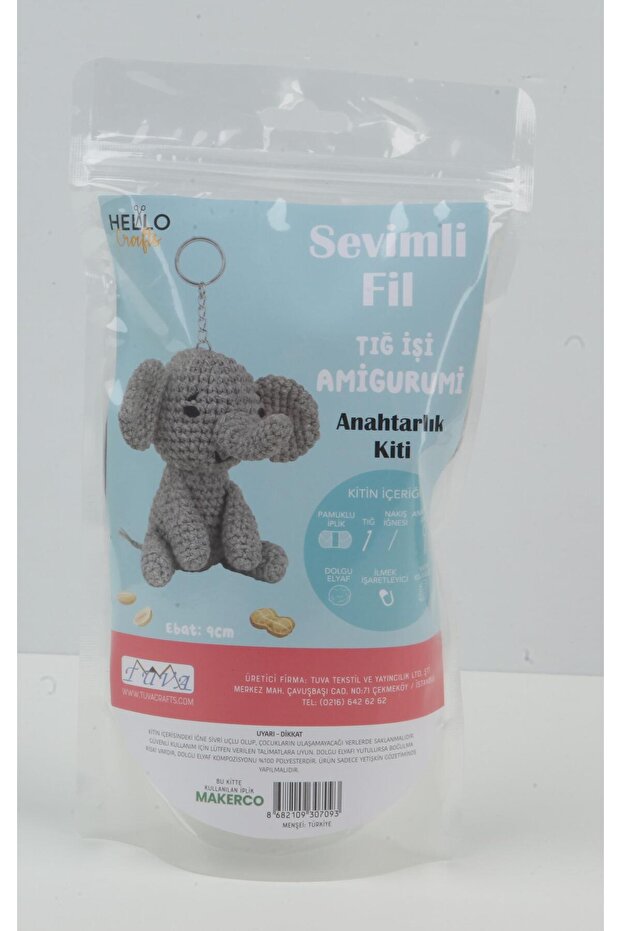 Amigurimi Keychain Kit Cute Elephant