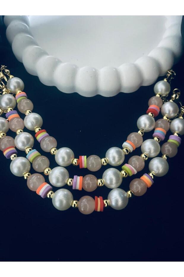 Colored Fimolu Pearl Bracelet 3 Pieces