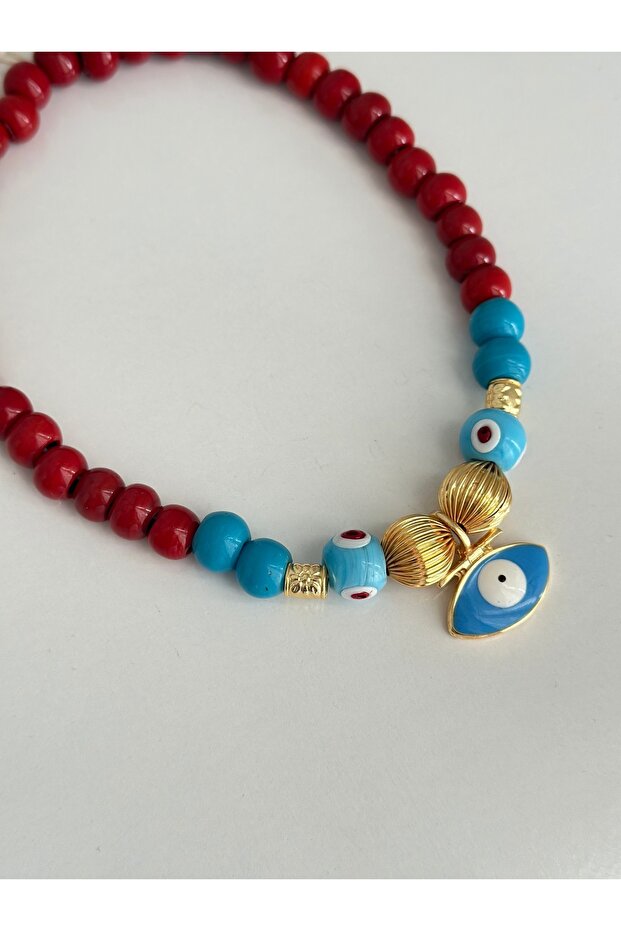 Evil eye glass basement necklace glass bead necklace