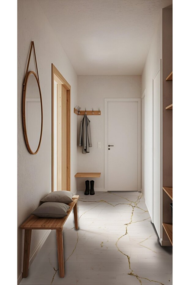 Code 75 Suya Dayanıklı Mutfak Banyo Zemin Mermer Mobilya Fayans Yapışkanlı Folyo Kaplama - 6