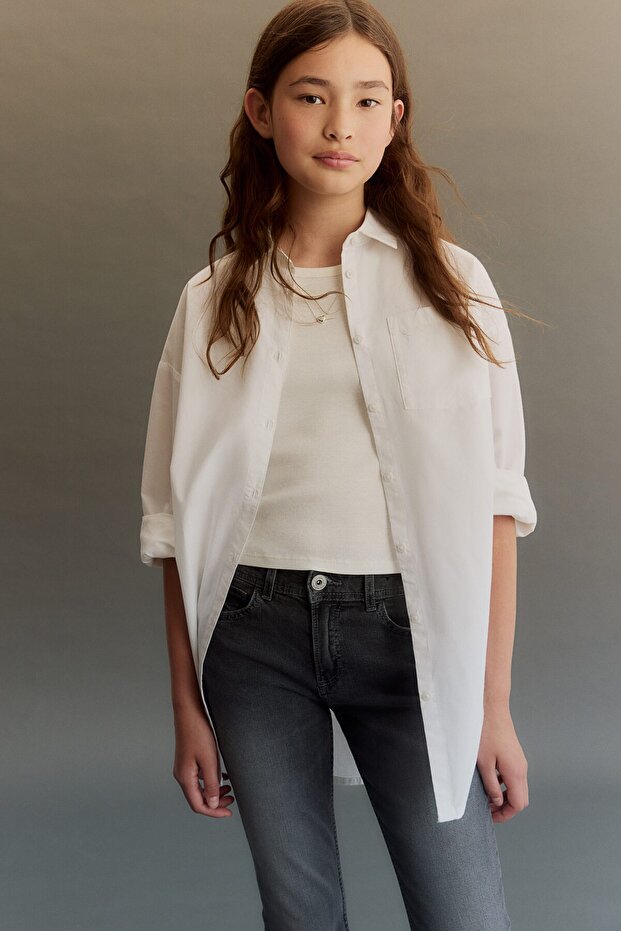 Flared Leg Low Jeans - 2