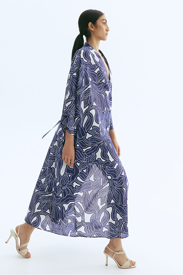 Kuşaklı Gömlek Elbise - 4