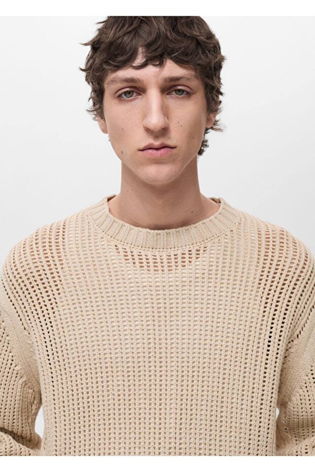 Pullover aus 100 % Baumwolle mit durchbrochenem Strickmuster - 5