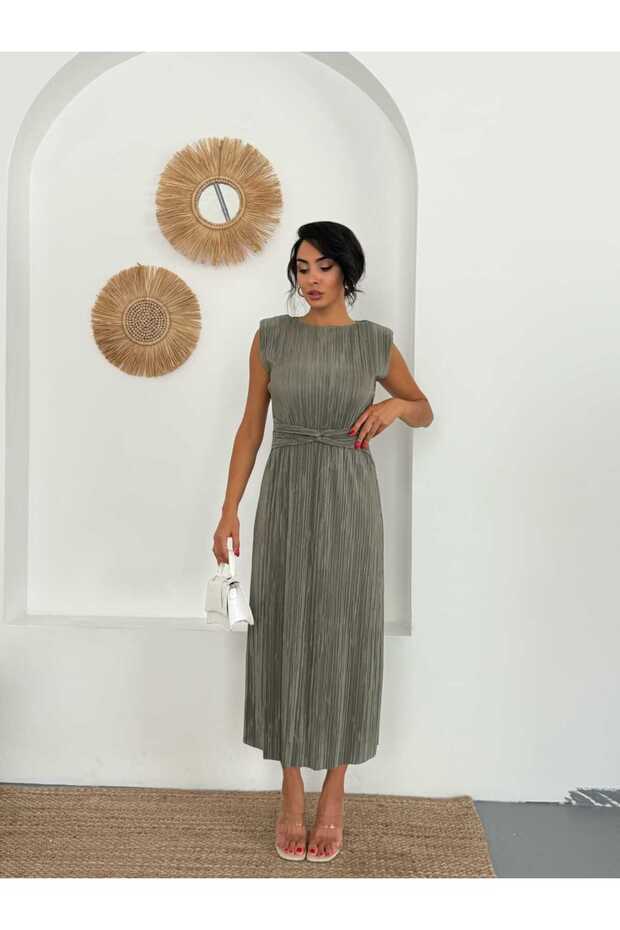 Bel Detaylı Piliseli DANIEL Elbise - 3