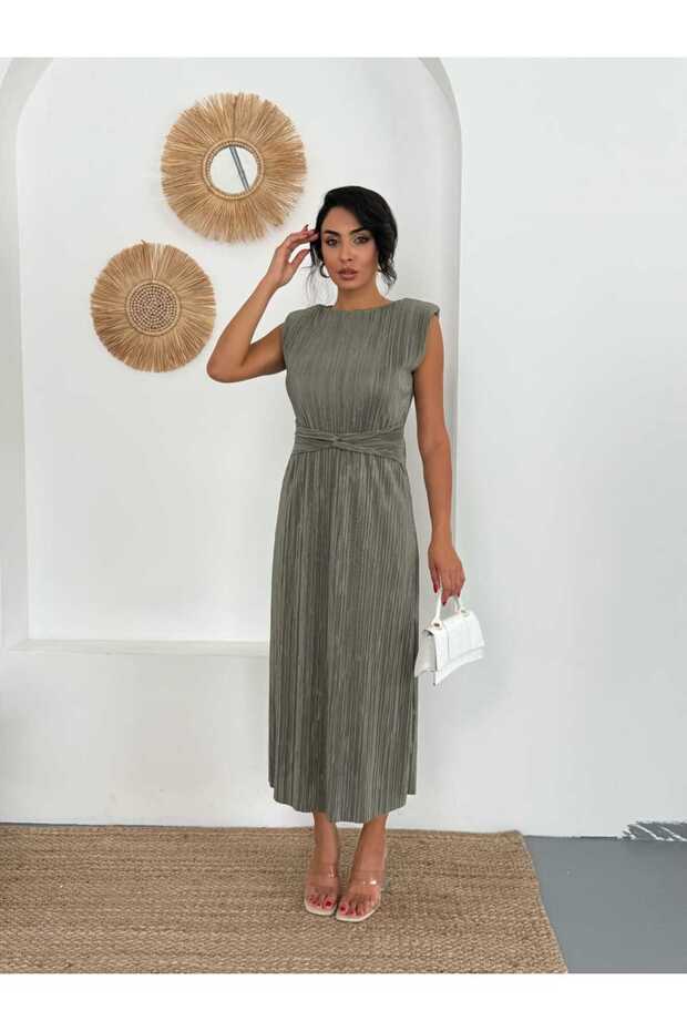 Bel Detaylı Piliseli DANIEL Elbise - 7