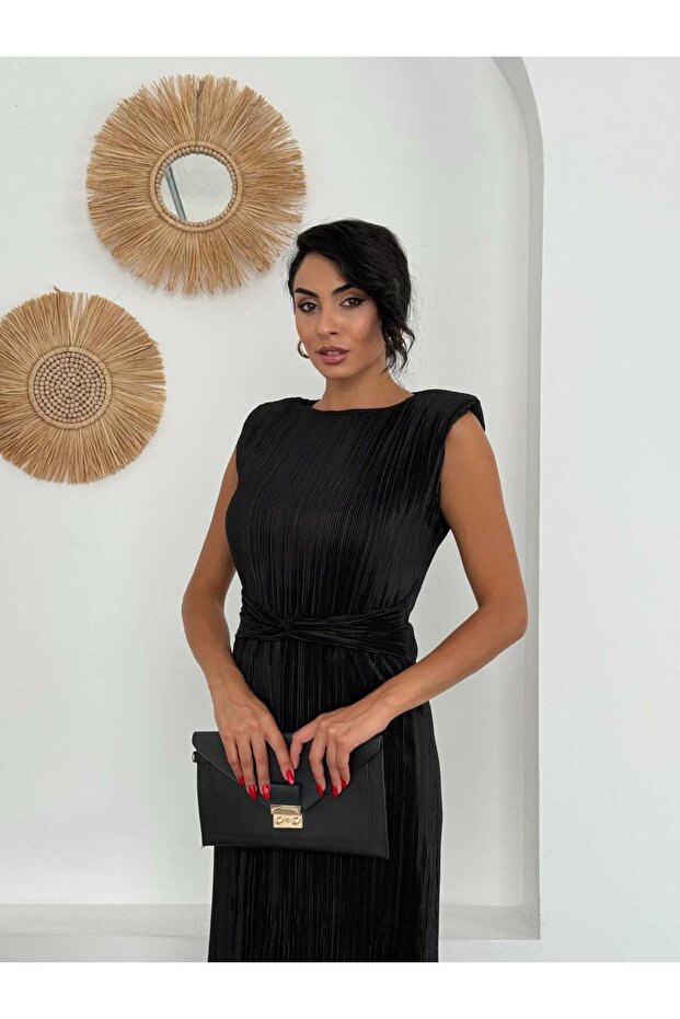 Bel Detaylı Piliseli DANIEL Elbise - 6