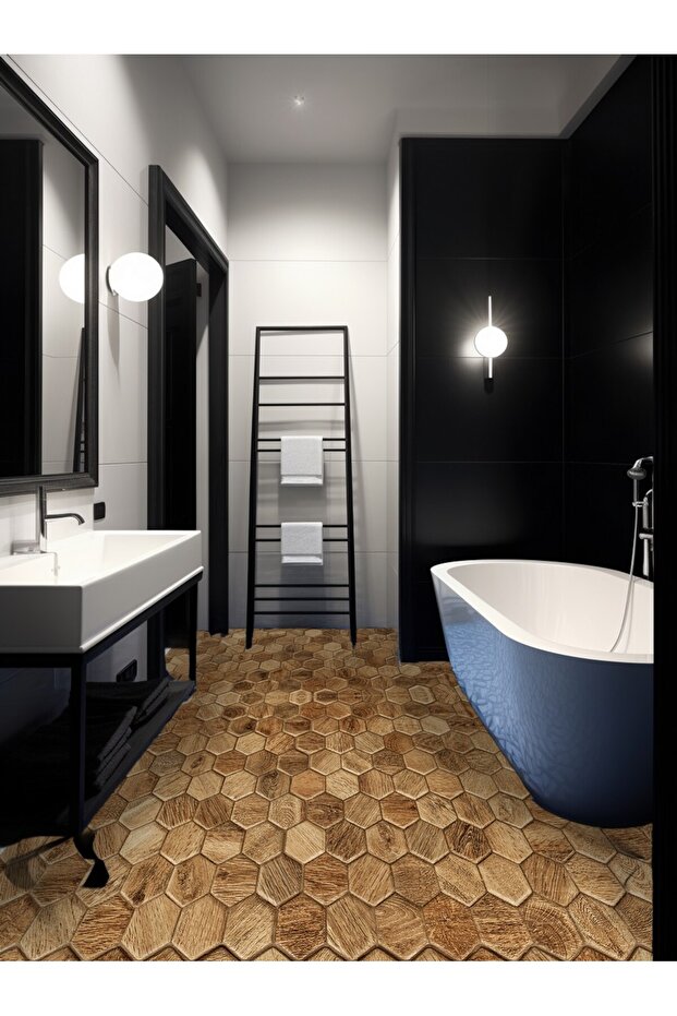 Code 98 Suya Dayanıklı Mutfak Banyo Zemin Mermer Mobilya Fayans Yapışkanlı Folyo Kaplama - 8