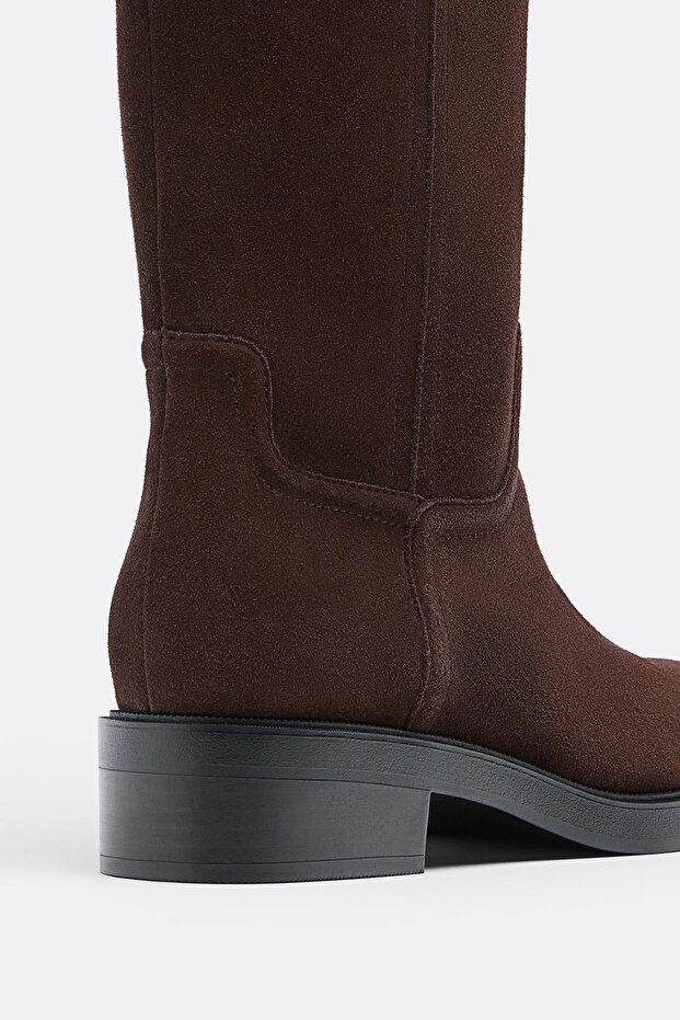 Düz Binici Deri Bot - 5