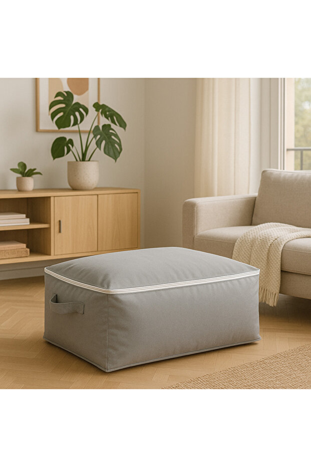 سرير كبير الحجم باللون الرمادي مقاس 2 قدم مع صندوق تخزين متعدد الأغراض تحت السرير - 3