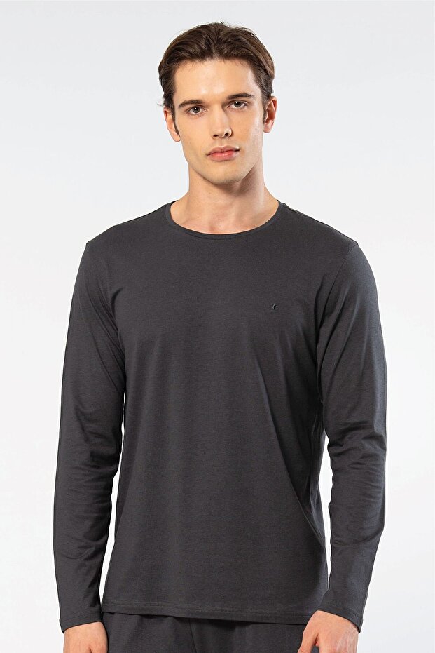 Men's Modal Cotton Crew Neck T-Shirt 2242/Anthracite