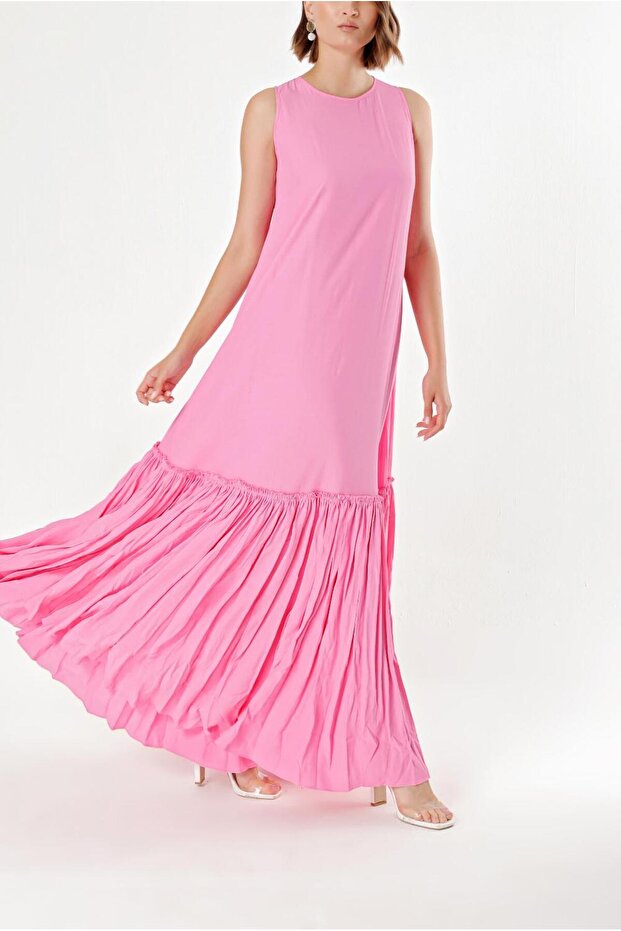 Pink Skirt gathered sleeveless dress 93745