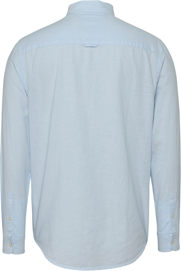 Tjm Reg Linen Blend hosszú férfi kék ing - 3