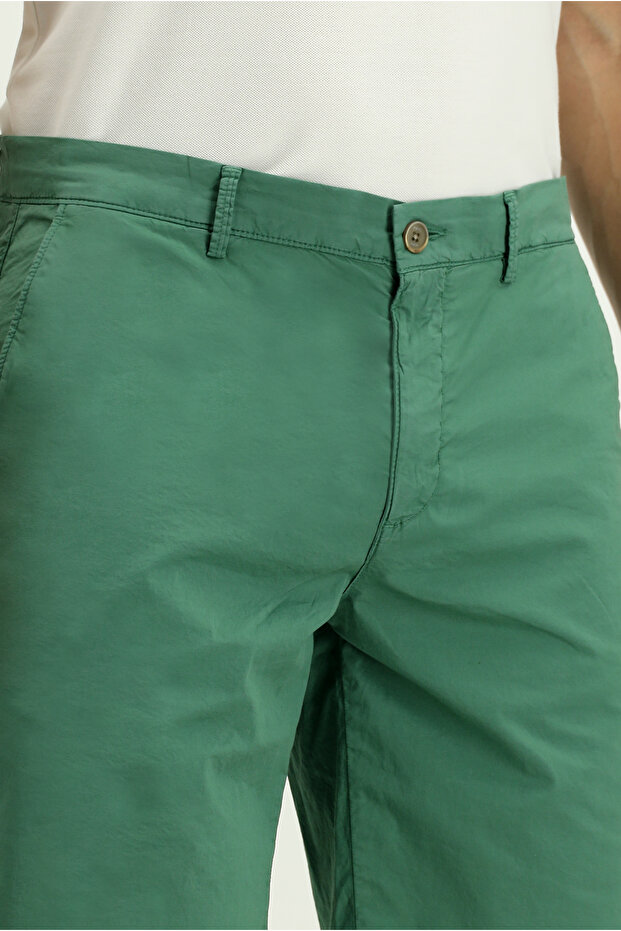 Regular Fit Pamuklu Bermuda Şort - 4