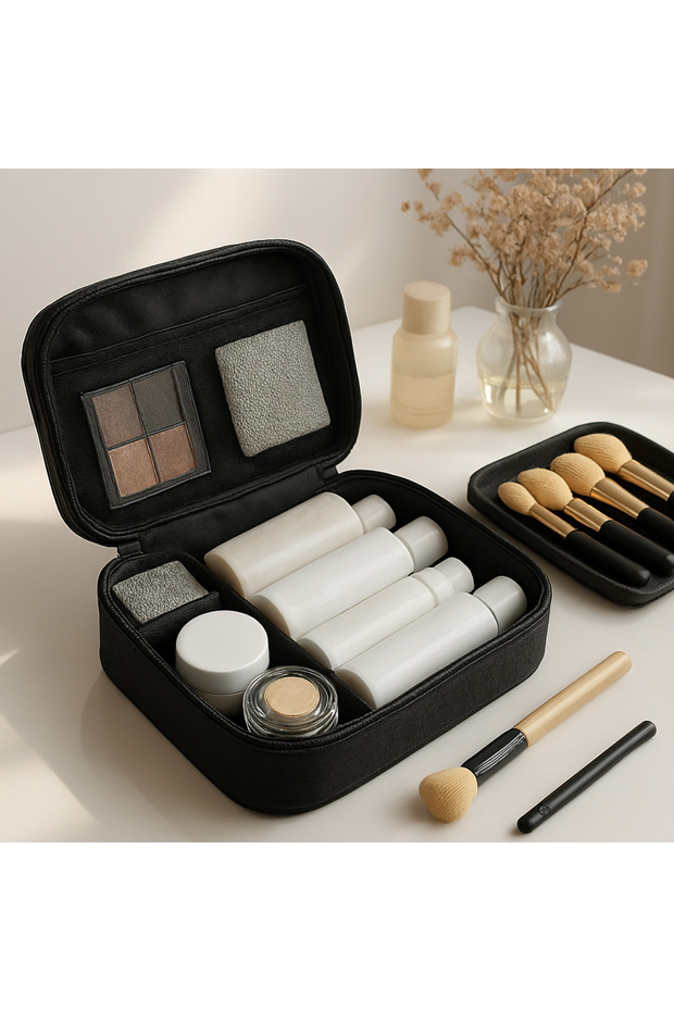 4 Compartment Makeup Bag Cosmetic Makeup Suitcase Set | Care Travel Makeup Cosmetic Organizer Bag